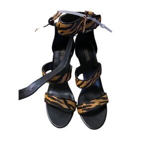 MICHAEL Michael Kors Women's Amal Tiger Printed Dress Sandals - Marigold 9M